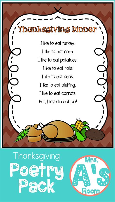 Thanksgiving Poems for Preschool | Mrs. A's Room | Thanksgiving poems