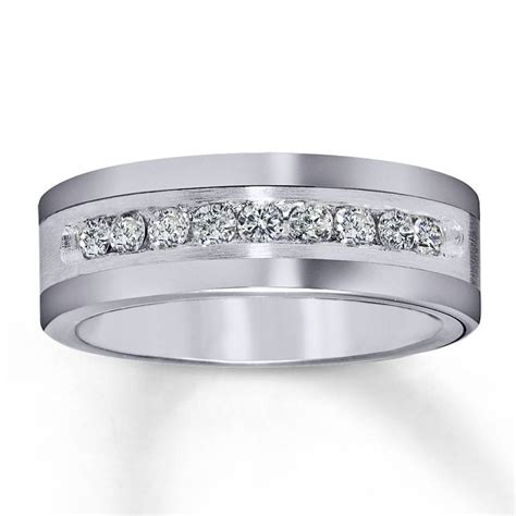 Jared 8mm Wedding Band 12 Ct Tw Diamonds Tungsten Carbide With Regard To Jared Jewelers Mens Wedding Bands 