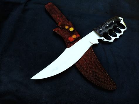 Handmade D2 Steel Knuckle Hunting Bowie Knife Bowie Knife Etsy