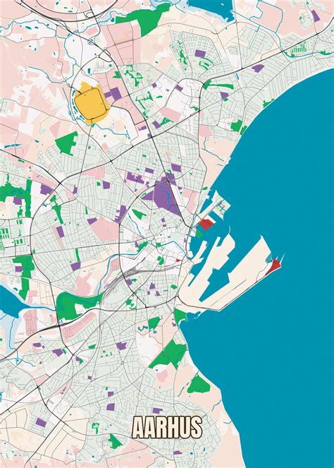 Stadtkarte Von City Map Of Aarhus Denmark ǀ Alle Stadtkarten Und