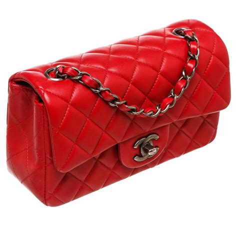 Chanel Mini Classic Shoulder Flap Lambskin Red Baghunter
