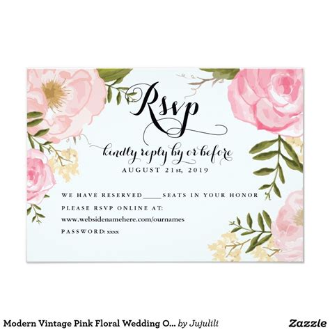 The number of candidates that will get an invitation to apply. Modern Vintage Pink Floral Wedding Online RSVP | Zazzle ...