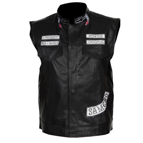 Jackson Jax Teller Sons Of Anarchy Leather Patches Vest Mens Leather