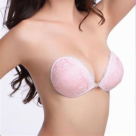 Super Push Up Silicone Bralette Backless Invisible Bras For Women Wedding Lace Strapless Chest