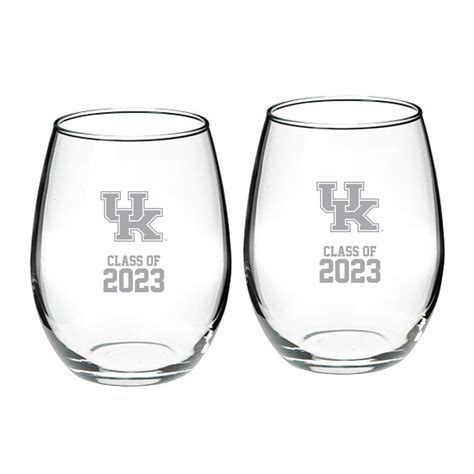 Kentucky Wildcats Class Of 2023 21oz 2 Piece Stemless Wine Glass Set