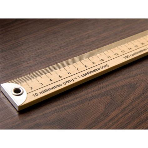 Wooden Metre Rule Stick Metric And Imperial Brass Ends Etsy