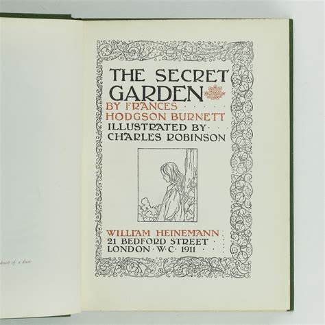 The Secret Garden By Burnett Frances Hodgson Jonkers Rare Books