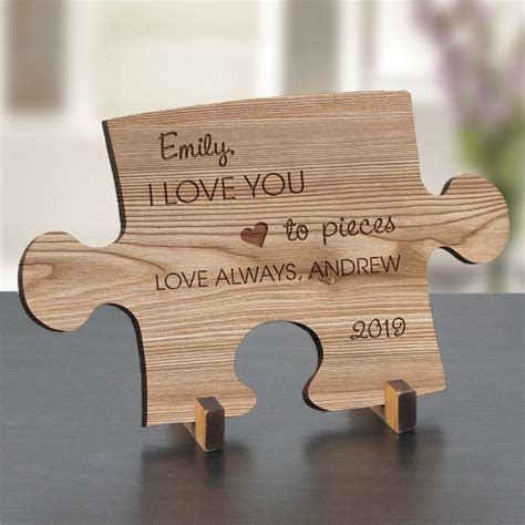 Some of the technologies we use are necessary for critical functions like security and site integrity, account authentication, security and privacy preferences, internal site usage and maintenance data, and to make the site work correctly for browsing and transactions. Engraved Love You To Pieces Wood Puzzle Piece | Love you ...