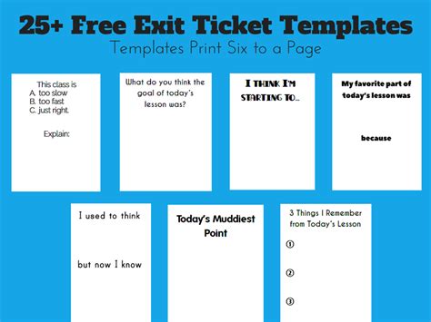 Free Exit Ticket Templates | Exit tickets template, Exit tickets, Math exit tickets