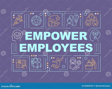 Empower Employees Word Concepts Violet Banner Stock Vector