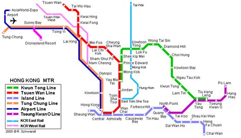 Hong Kong City Subway Map For Download Metro In Hong Kong City High