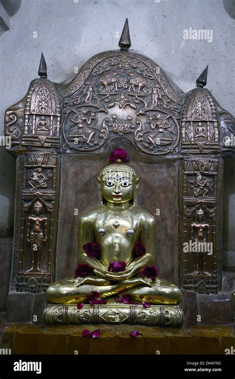Jain Tirthankar Idol In Jain Temple At Jaisalmer Rajasthan India Stock