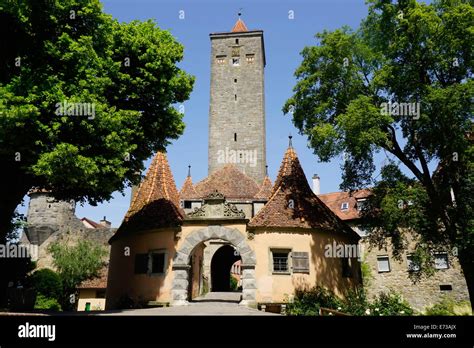 The Castle Gate Burg Tor In The Walls Of Rothenburg Ob Der Tauber