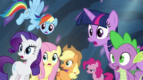 Image Mane 6 And Spike Surprised S4e25png My Little Pony