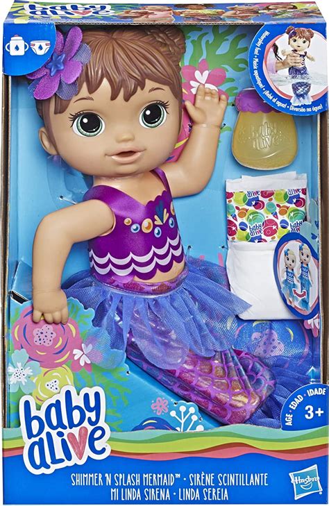 Buy Baby Alive Shimmer ‘n Splash Mermaid Baby Doll Brown Hair Online At
