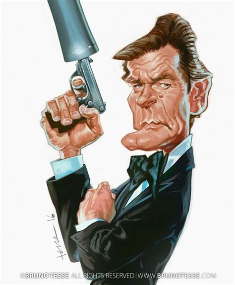Roger Moore As Celebrity Caricatures Funny Caricatures Caricature