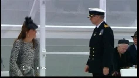 Britains Duchess Kate Christens New Princess Ship