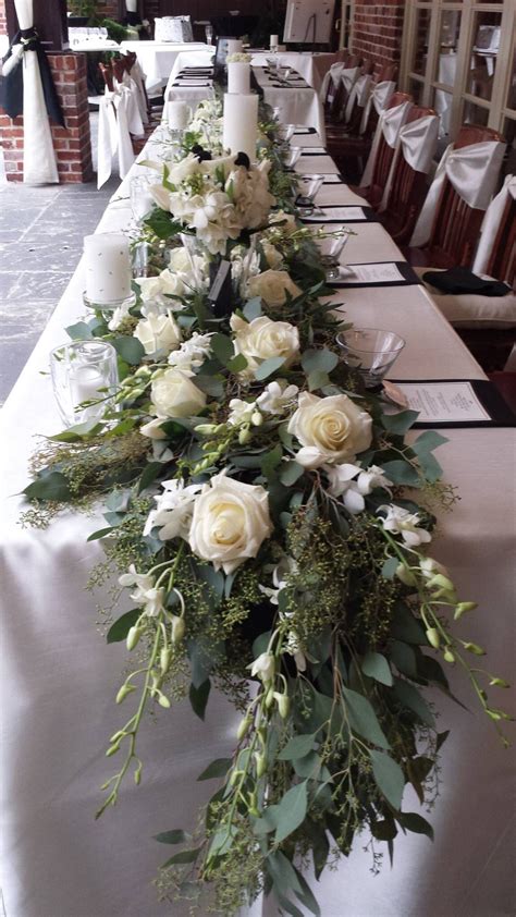 Georgeous Seeded Eucalyptus Runner For The Head Table With White