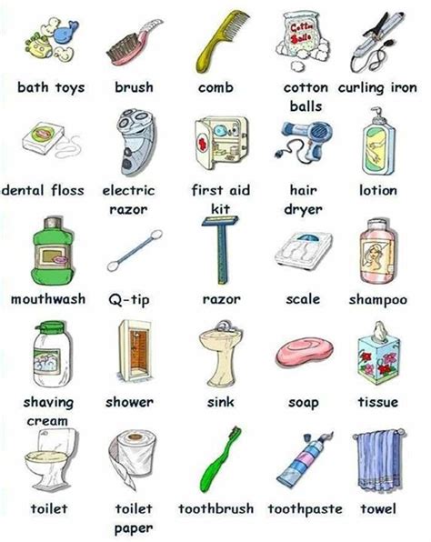 Vocabulary Of Bathroom Items English For All Learning English Online