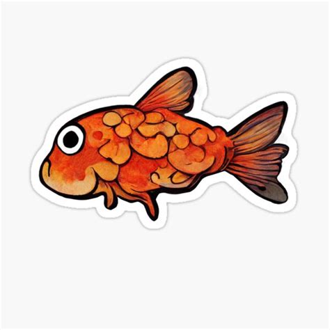 Scared Cute Goldfish Sticker For Sale By Cuteplanetearth Redbubble