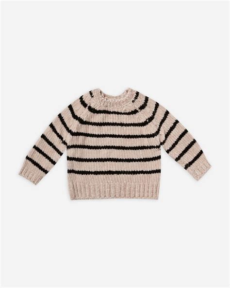 Chenille Sweater Oat Stripe Chenille Sweater Sweaters Trendy