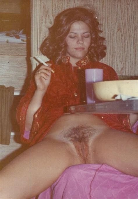 70s Hairy Pussy And Cigarette At Table Gthang