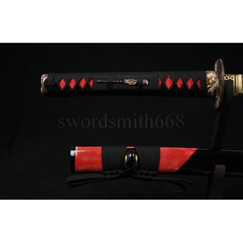 Japanese Samurai Sword Katana Unokubi Zukuri Full Tang Clay Tempered