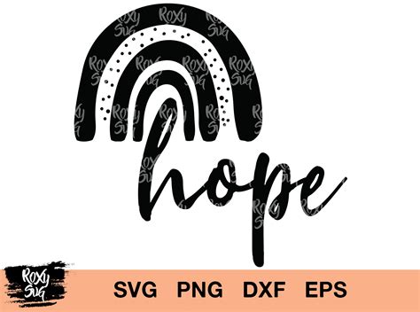 Hope Rainbow Svg File Hope Svg Hope Clipart Hope Hand Lettered Svg