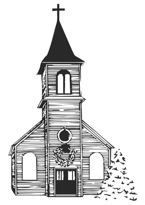 Coloriage église en hiver  Coloriages Gratuits à Imprimer  Dessin 20530