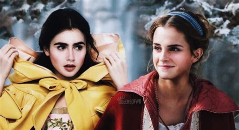 Lily Collins And Emma Watson As Snow White And Belle