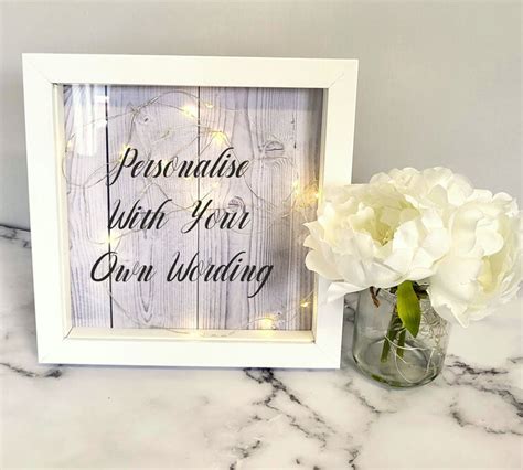 Personalised Light Up Box Frame Own Text