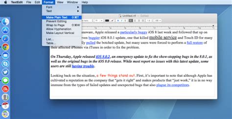 Hoe U De Teksteditor Modus Voor Platte Tekst Standaard Gebruikt In Mac
