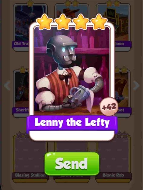 Now you can collect daily spins and coins in android app. Coin Master Lenny the lefty card
