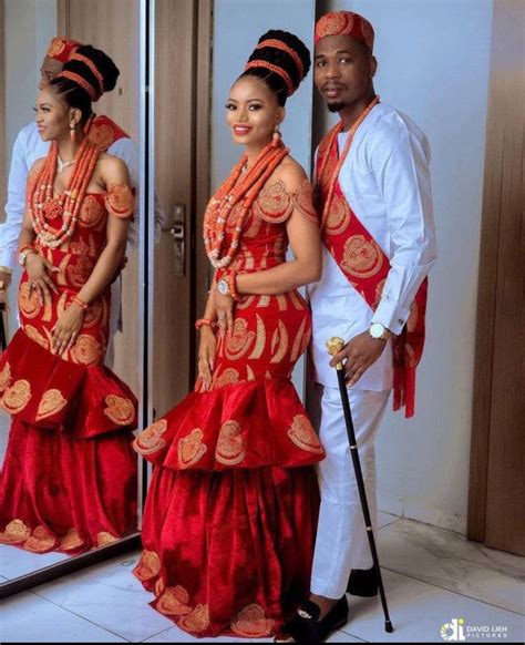 Igbo Traditional Wedding Attire For Couple Red Isiagu Dress Etsy