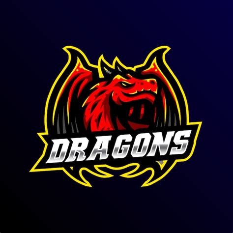 Dragon Mascot Logo Esport Gaming Illustration Premium Vector