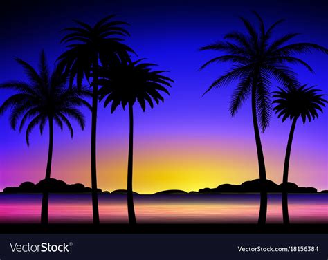 Palm Tree Sunset Silhouette Clip Art