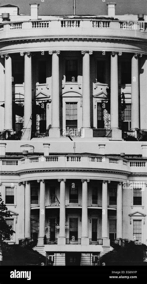 White House South Portico Before And After The Addition Of The Truman