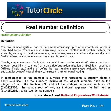 Real Number Definition By Tutorcircle Team Issuu