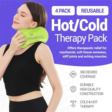 Reusable Hot And Cold Gel Ice Pack Wrap 4 Pack For Injuries Adjust