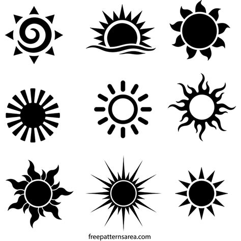 Sun Vector File | Free Printable Stencils Templates | FreePatternsArea | Free stencils ...