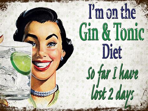 gin and tonic diet retro metal sign plaque t home bar pub 10 x 8 large ebay