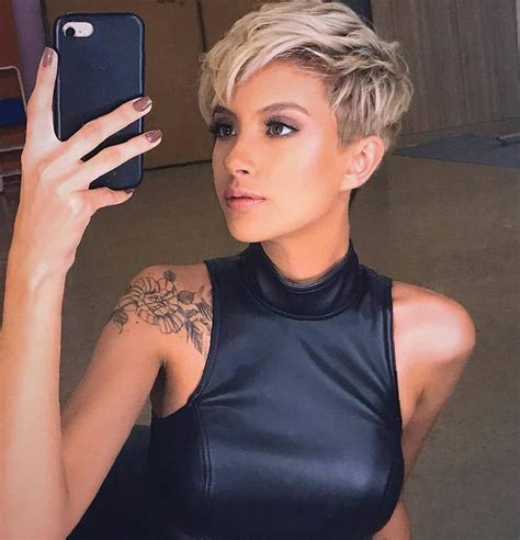 Edgy Short Blonde Pixie Cuts Fashion Style