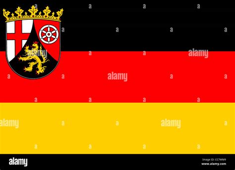 Flagge Mit Dem Wappen Des Deutschen Bundeslandes Rheinland Pfalz