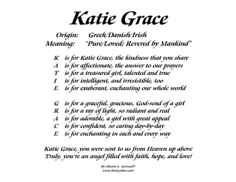 Meaning Of Katie Grace Lindseyboo