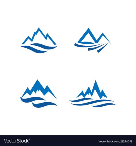 Mountain And Water Logo Icon Design Template Vector Image