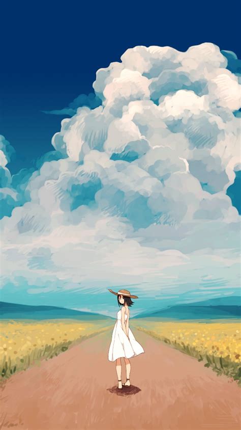 Get inspired by our community of talented artists. Anime-Girl-in-Sunflower-Farm-Wallpaper-iPhone-Wallpaper ...