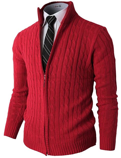 H2h Mens Slim Fit Full Zip Kintted Cardigan Sweaters With Twist Patterned At Amazon Mens