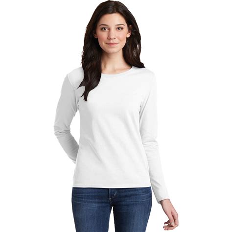 Gildan 5400l Ladies Heavy Cotton Long Sleeve T Shirt White