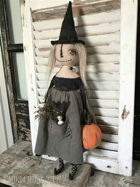 Witch Epattern Primitive Witch Cloth Doll Craft Digital Etsy