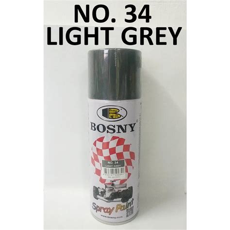 Bosny Spray Paint No 34 Light Grey Or Light Gray 300 Grams Per Can